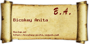 Bicskey Anita névjegykártya