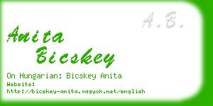anita bicskey business card